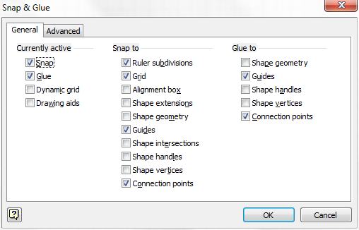 "Snap & Glue"-inställningar
