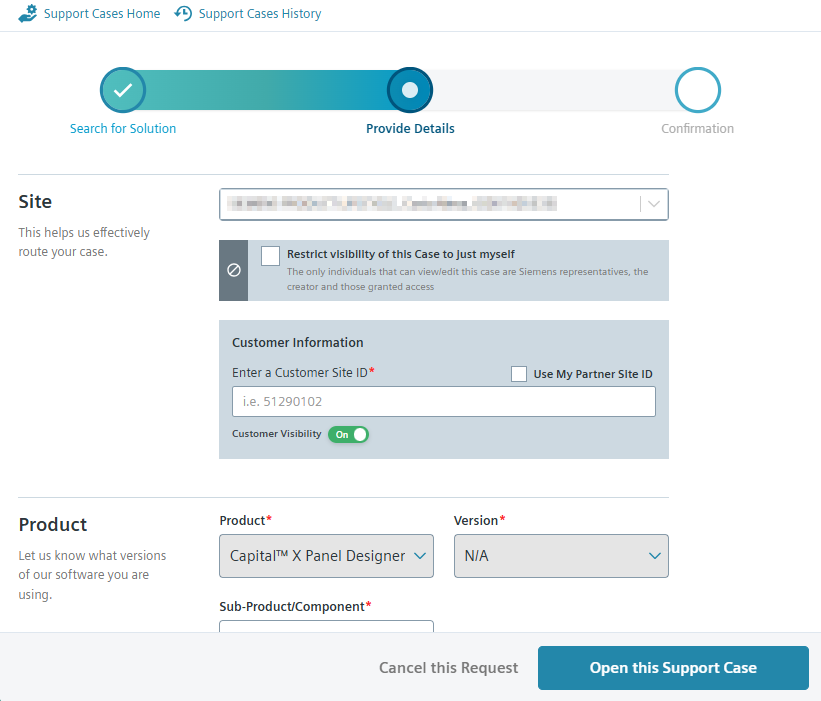 Open this support case Open this support case